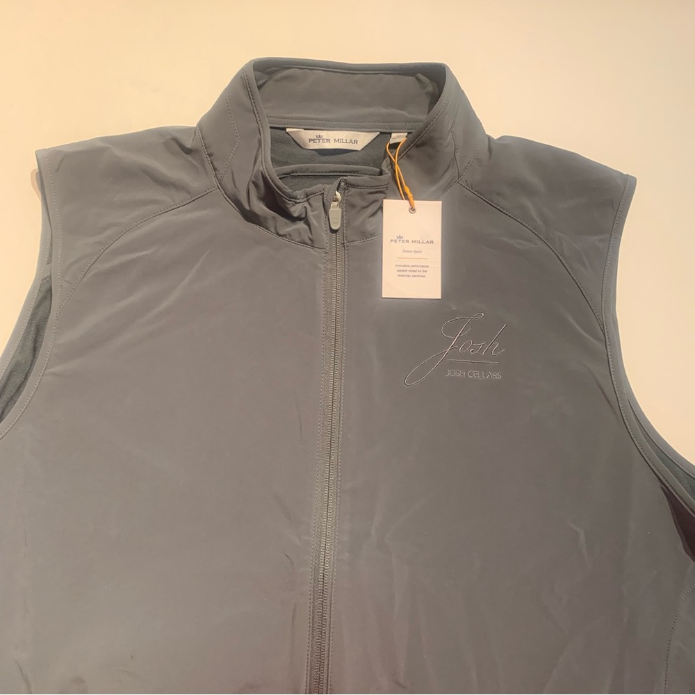 Peter Millar Mens Gray Zip Up Vest Crown Sport Josh Cellars Wine NWT XL Golf 155